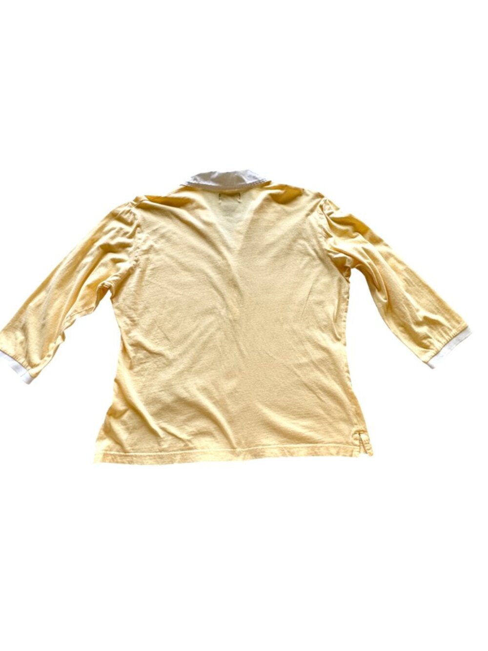 Abercrombie & Fitch Women’s Size L Polo Shirt Yellow Cotton Long Sleeves Y2K - Picture 6 of 11